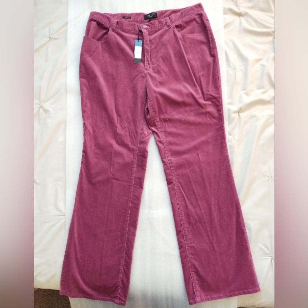 NWT Talbots Heritage Boot Cut Velvet Stretch Plum Womens Size 16W